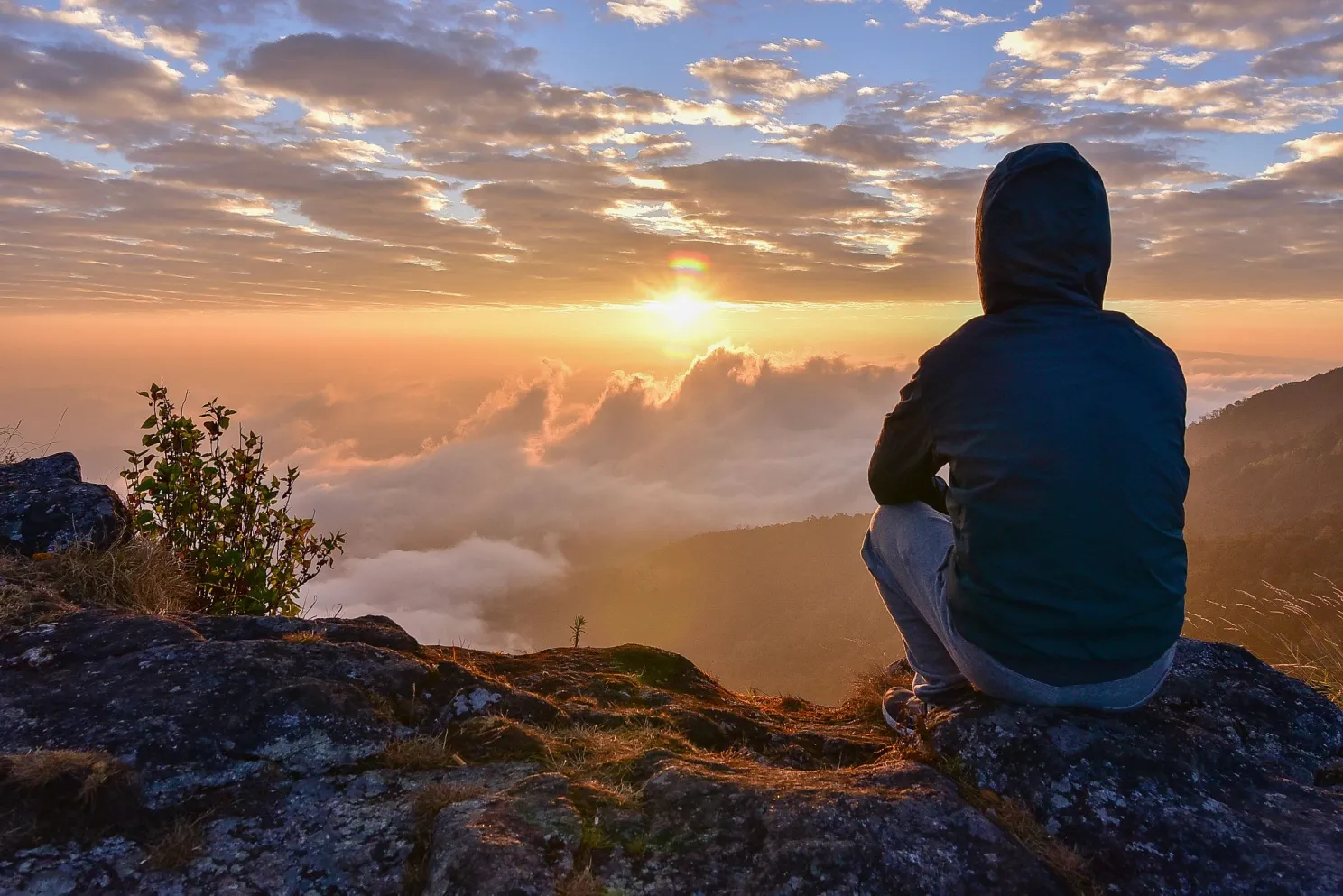Person outdoors in morning light